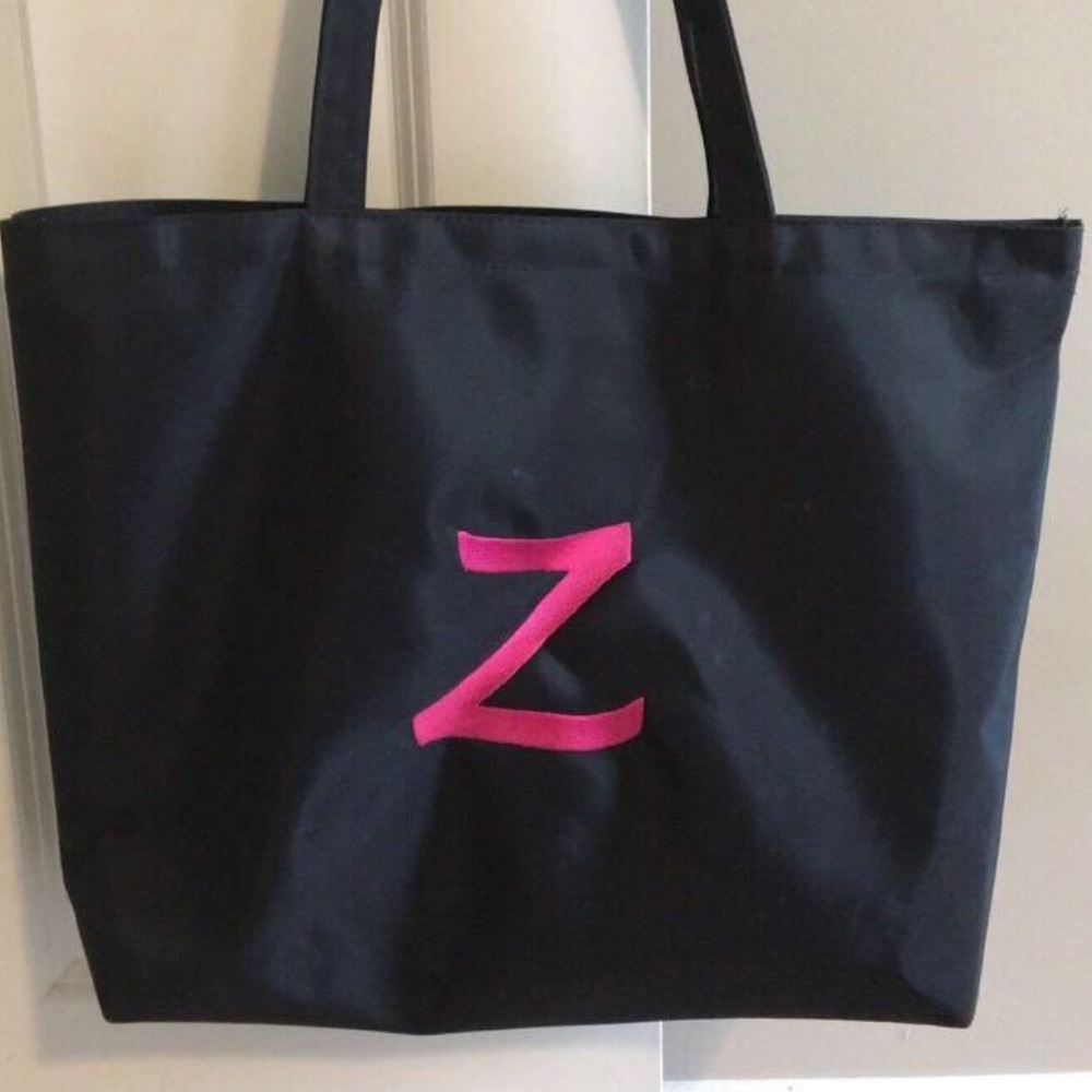 Black nylon bag with pink Z monogram